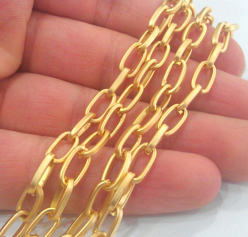 Gold Plated Large Chain (11x6mm) 1 Meter - 3.3 Feet  G12042