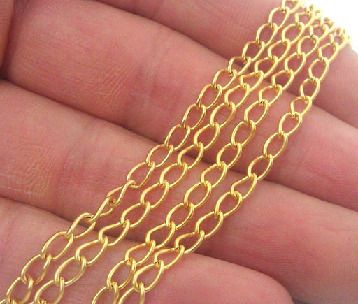 Gold Plated  Chain  1 Meter - 3.3 Feet  (5x3mm)  G2176