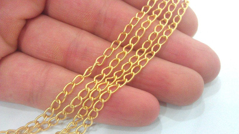 Gold Plated  Chain  1 Meter - 3.3 Feet  (5x3mm)  G2176