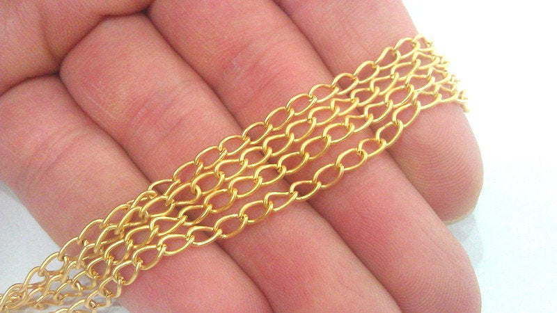 Gold Plated  Chain  1 Meter - 3.3 Feet  (5x3mm)  G2176