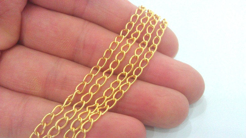 Gold Plated  Chain  1 Meter - 3.3 Feet  (5x3mm)  G2176