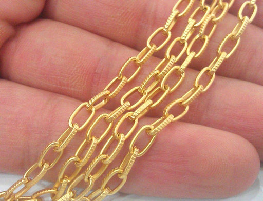 Gold Plated Chain 1 Meter - 3.3 Feet  (7x4mm)  G9536