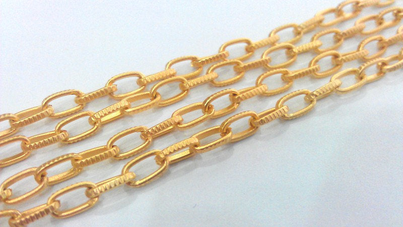 Gold Plated Chain 1 Meter - 3.3 Feet  (7x4mm)  G9536