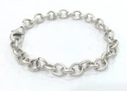 Silver Bracelet Chain Component Silver Plated Bracelet Chain, Findings,8 mm  G2199