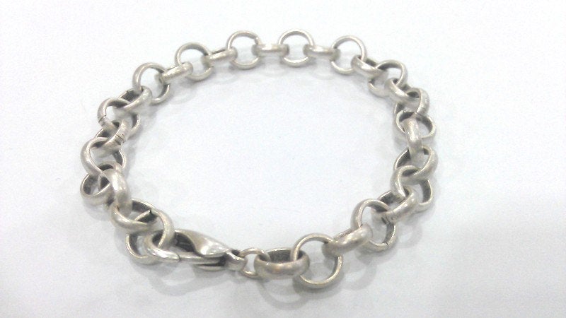 Silver Plated Bracelet Chain, 10 mm Findings, G9559