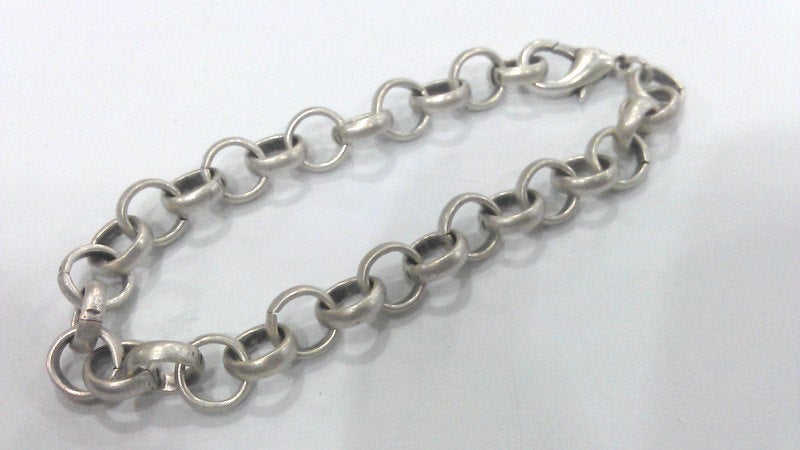 Silver Plated Bracelet Chain, 10 mm Findings, G9559