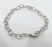 5 Silver Plated Bracelet Components Chain, Findings, 5 Pcs.  8x6 mm G2203
