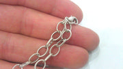 Silver Plated Bracelet Chain, Findings, 8x6 mm G2203