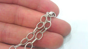 5 Silver Plated Bracelet Components Chain, Findings, 5 Pcs.  8x6 mm G2203