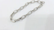Silver Bracelet Component Silver Plated Bracelet Chain, Findings, 11x7 mm G9558