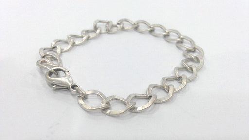 Silver Bracelet Chain Component Silver Plated Bracelet Chain, Findings,12x9 mm  G2206