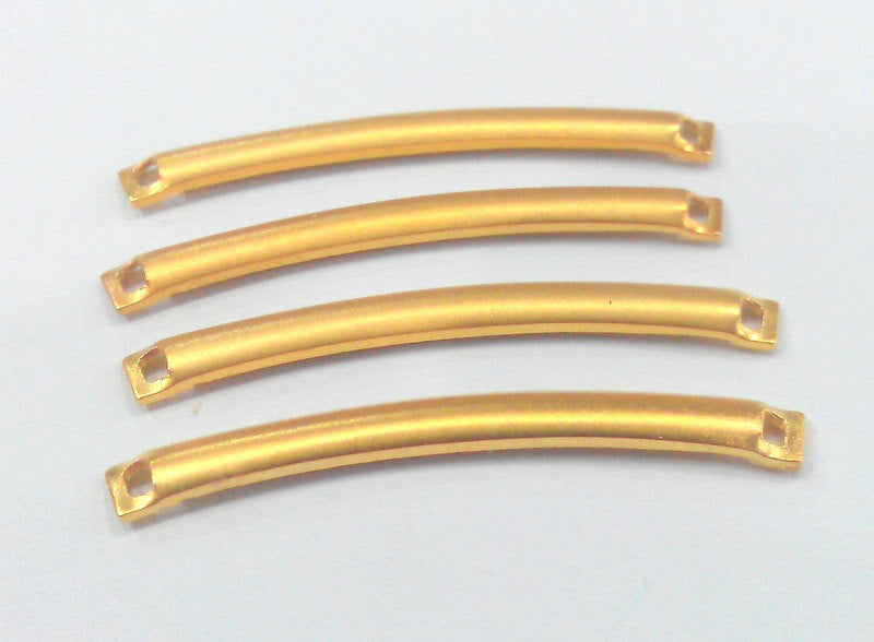 8 Pcs (35x4 mm) Gold Plated Brass Connector with Double Holes  G2217