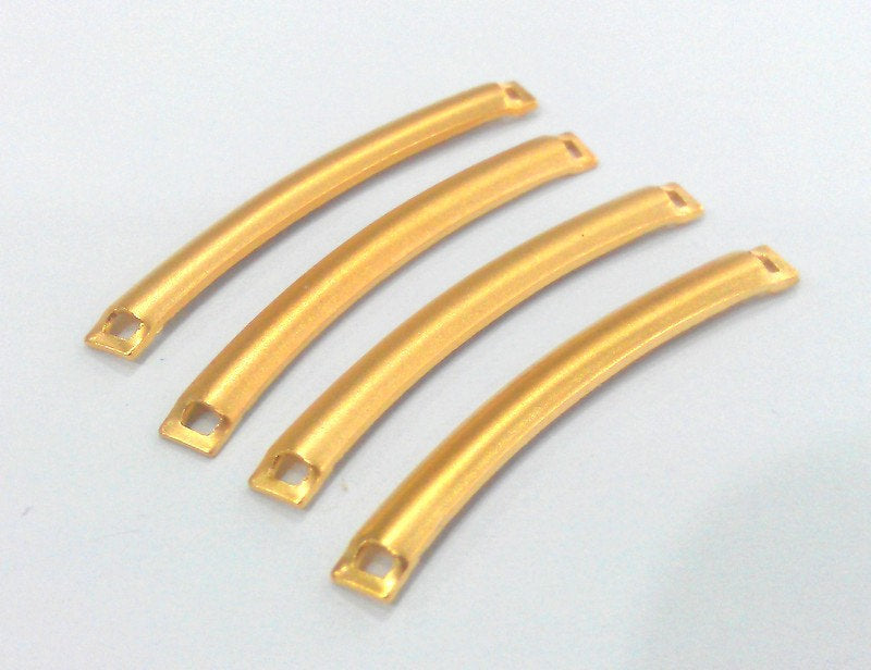 8 Pcs (35x4 mm) Gold Plated Brass Connector with Double Holes  G2217