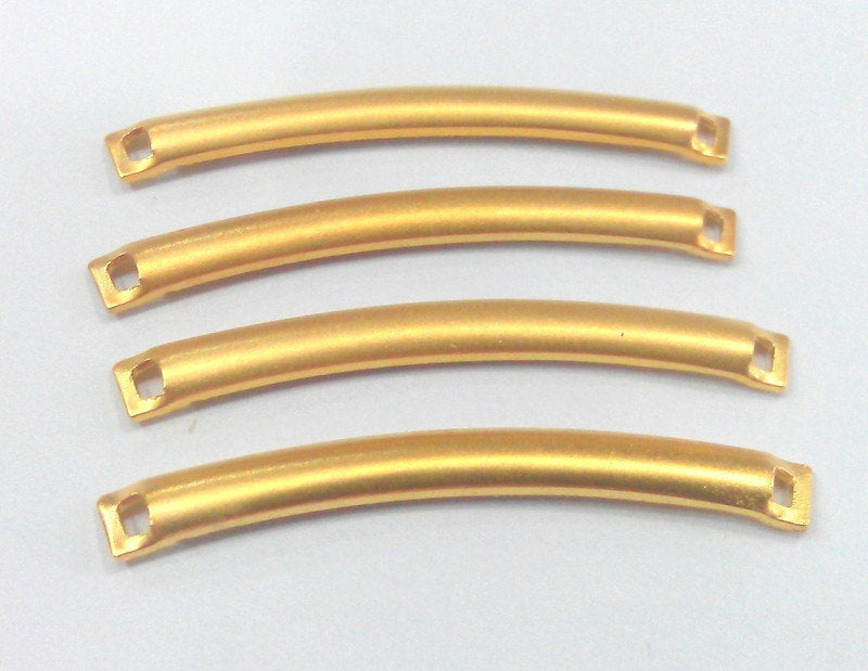 8 Pcs (35x4 mm) Gold Plated Brass Connector with Double Holes  G2217