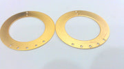 2 Gold Plated Brass Circle Round Findings 2 Pcs (38 mm)  G2219