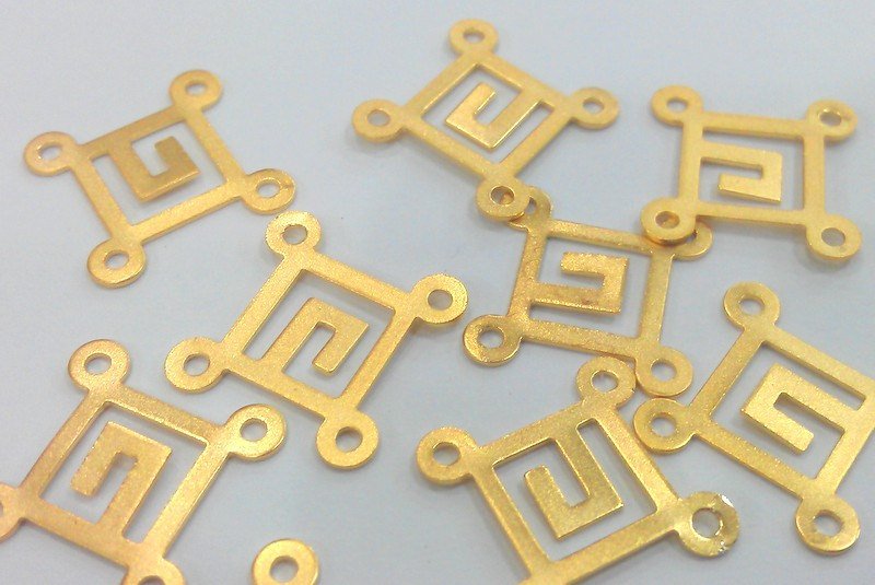 10 Gold Connector Charm Gold Plated Brass 10 Pcs (14 mm)  G2225