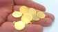 6 Gold Round Charms , Gold Plated Brass (16 mm) G2220
