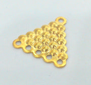 8 Gold Triangle Connector,Charms Gold Plated Brass 8 Pcs (18 mm)  G2231