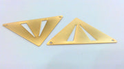 2 Pcs (45x28 mm)  Triangle Connector,Charms, Gold Plated BrassG2232
