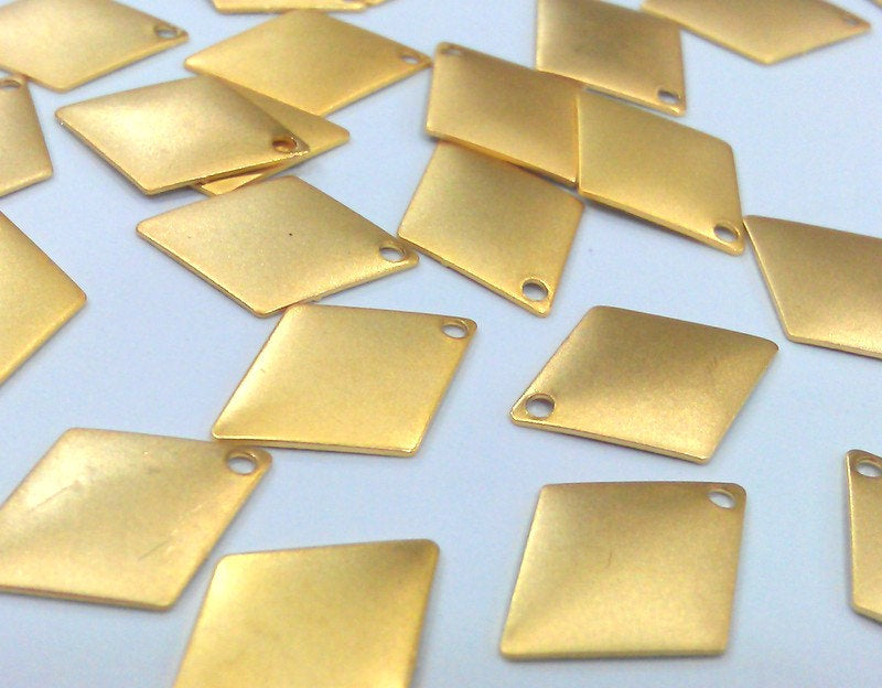 10 Gold Charms Gold Plated Brass  Charms 10 Pcs (18x13 mm)  G10811