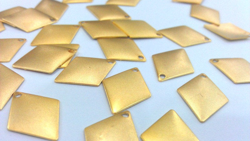 10 Gold Charms Gold Plated Brass  Charms 10 Pcs (18x13 mm)  G10811