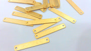 10 Pcs (25x4 mm) Gold Plated Brass Connector with Double Holes  G2240