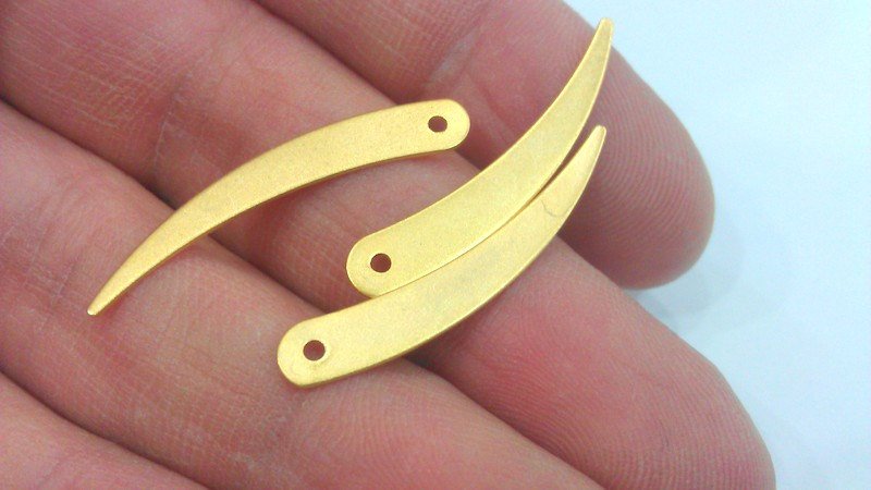 10 Pcs (32x5 mm) Gold Plated Brass Charms  G2241