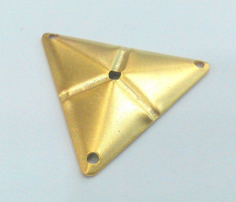 4 Triangle Connector Gold Plated Brass  (22 mm)   G2228