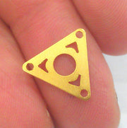 10 Pcs (13 mm) Triangle Connector,Charms , Gold Plated Brass G2229