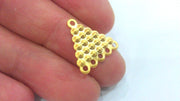 8 Gold Triangle Connector,Charms Gold Plated Brass 8 Pcs (18 mm)  G2231