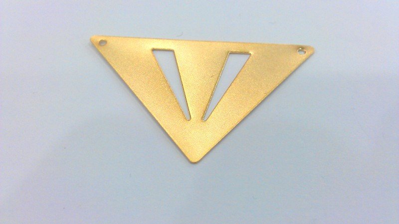 2 Pcs (45x28 mm)  Triangle Connector,Charms, Gold Plated BrassG2232