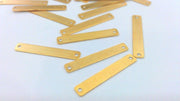 10 Pcs (25x4 mm) Gold Plated Brass Connector with Double Holes  G2240