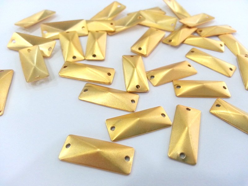 8 Gold Plated Brass Connector , Findings (20x8 mm) G2245