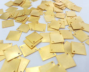 8 Pcs (14 mm) Gold Plated Brass Square Connector with Double Holes  G2253