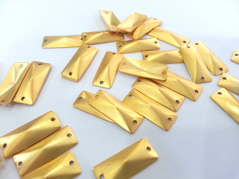 8 Gold Plated Brass Connector , Findings (20x8 mm) G2245