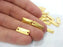 10 Gold Connector Gold Plated Brass Connector , Findings 10 Pcs (16x7 mm) G2256