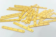 8 Gold Separator  Connector with Five  holes, Gold Plated Brass 8 Pcs (33x4 mm)  G2259