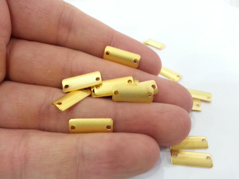 10 Pcs (16x6 mm) Gold Plated Brass Connector , Findings  G2260