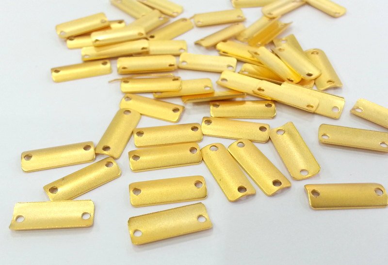 10 Pcs (16x6 mm) Gold Plated Brass Connector , Findings  G2260