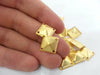 6 Pcs (13 mm) Gold Plated Brass Square Connector G2262