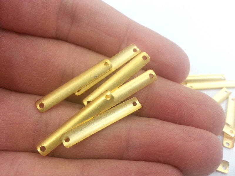 10 Pcs (25x4 mm) Gold Plated Brass Connector , Charms  G2269