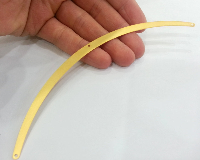 150x6 mm Gold Plated Brass Necklace Pendant , Connector with Three Holes  G2273