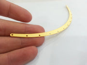 150x6 mm Necklace Pendant , Connector with Thirteen Holes   Gold Plated Brass G2274