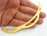 140x15 mm Gold Plated Brass Necklace Pendant , Connector with Three Holes  G2275