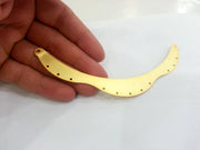 Gold Pendant Collar Pendant Necklace Pendant , Connector with Thirteen Holes , Gold Plated Brass 140x15 mm  G2279