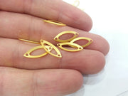 20 Gold Plated Brass Oval Connector , Charms (16x8 mm)  G2255
