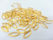 20 Gold Plated Brass Oval Connector , Charms (16x8 mm)  G2255