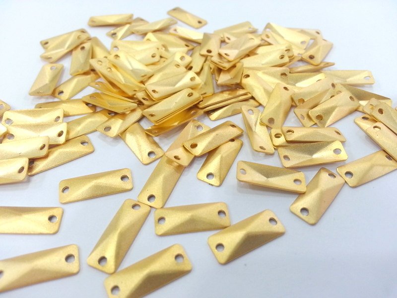10 Gold Connector Gold Plated Brass Connector , Findings 10 Pcs (16x7 mm) G2256