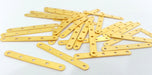 8 Gold Separator  Connector with Five  holes, Gold Plated Brass 8 Pcs (33x4 mm)  G2259