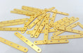 8 Gold Separator  Connector with Five  holes, Gold Plated Brass 8 Pcs (33x4 mm)  G2259